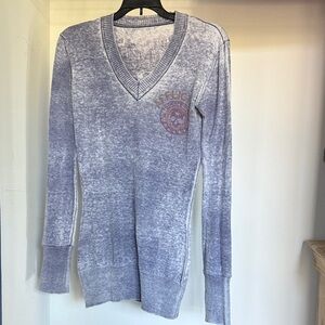 Affliction Heathered Gray V-Neck Sweater